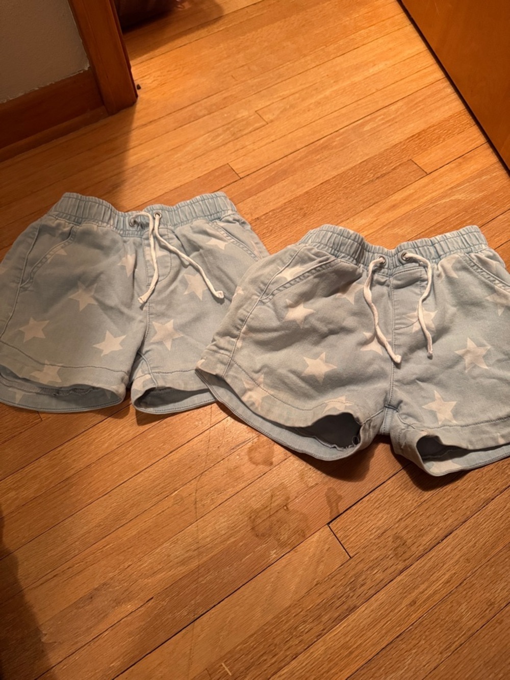 Wallflower Light Blue Star-Print Kids Denim Shorts